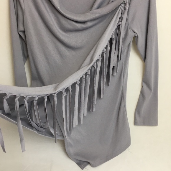 📦 Lucky | Asymmetrical Fringe Wrap Blouse - Picture 5 of 8